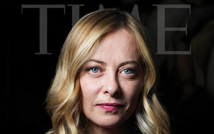 giorgia meloni a la une du time je veux reconstruire notre identite